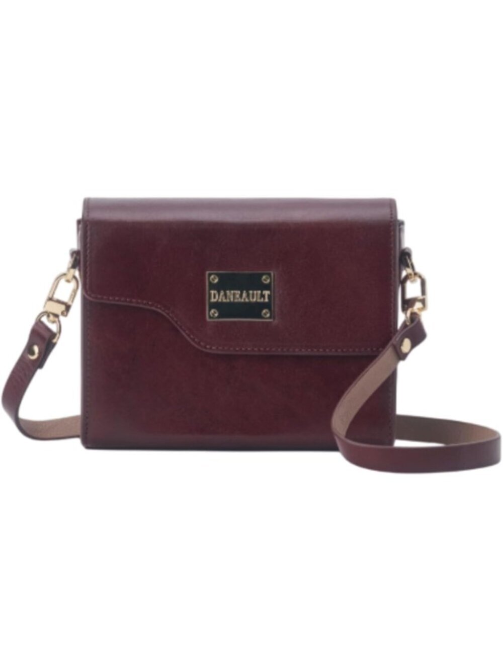 DANEAULT Women’s Bag Maroon Small Leather Crossbody & Shoulder Bag 2-in-1 Color